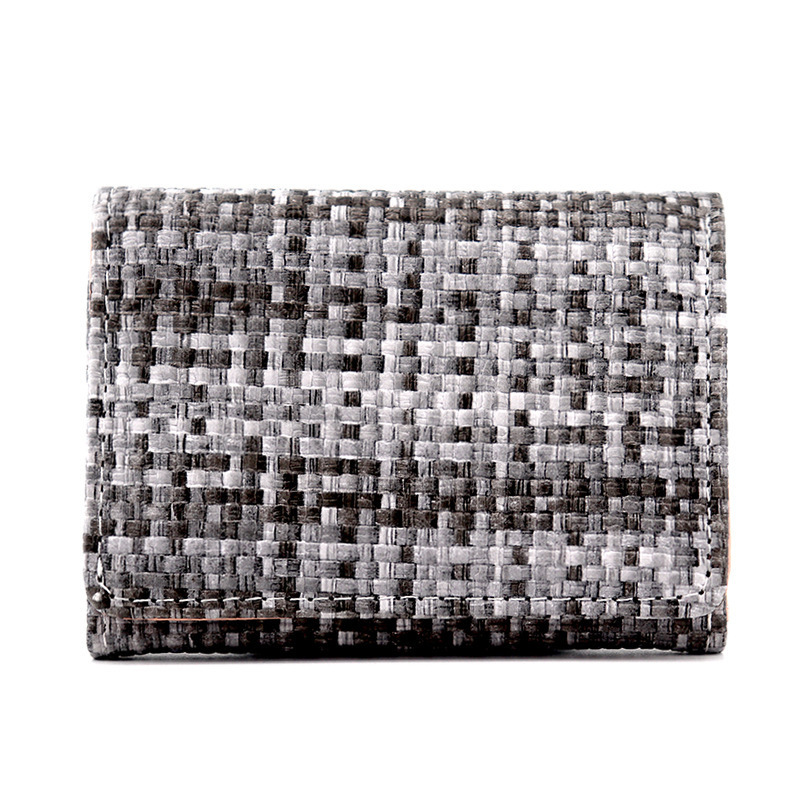 2023 New Woven Pattern Folding Wallet Women's Mini Ultra Thin Wallet Fashion Versatile Short coin Walle