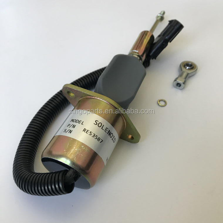 12V Fuel Stop Shut off Solenoid RE53507 For John Deere 4555 4560 4760 Tractor