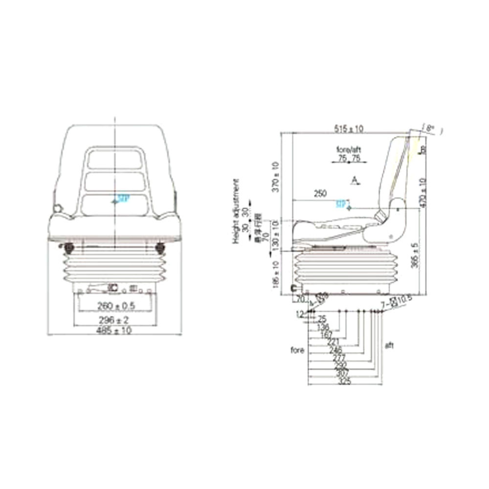 New agricultural vehicle seat for tractor forklift excavator construction machinery seat adjustable shock absorption seat