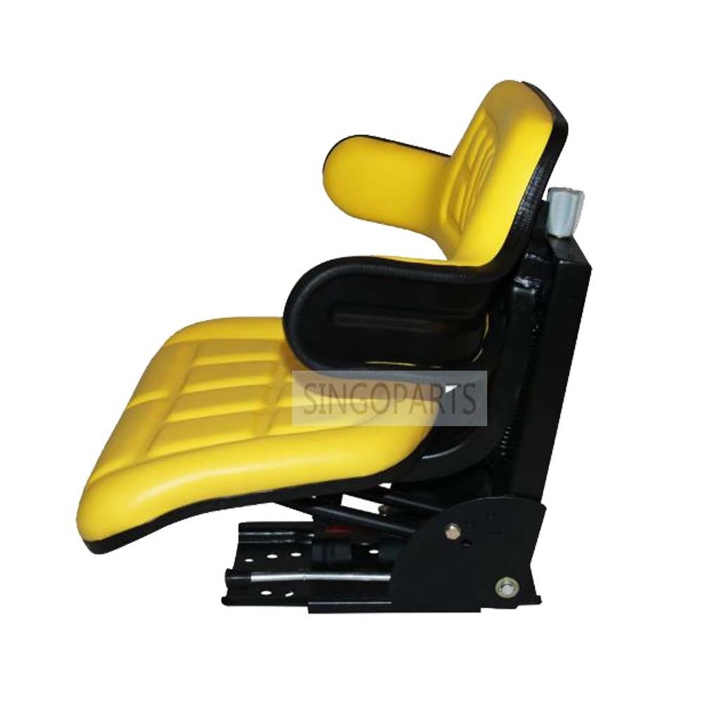 New Black & Yellow Tractor Suspension Seat Mechanical Slide Seat Surround Backrest Adjustable Seat for John Deere