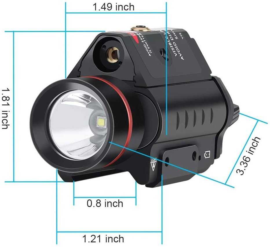 Outdoor Laser Light LED 2 in 1 Tactical Combo light Red Green Laser flashlight and laser