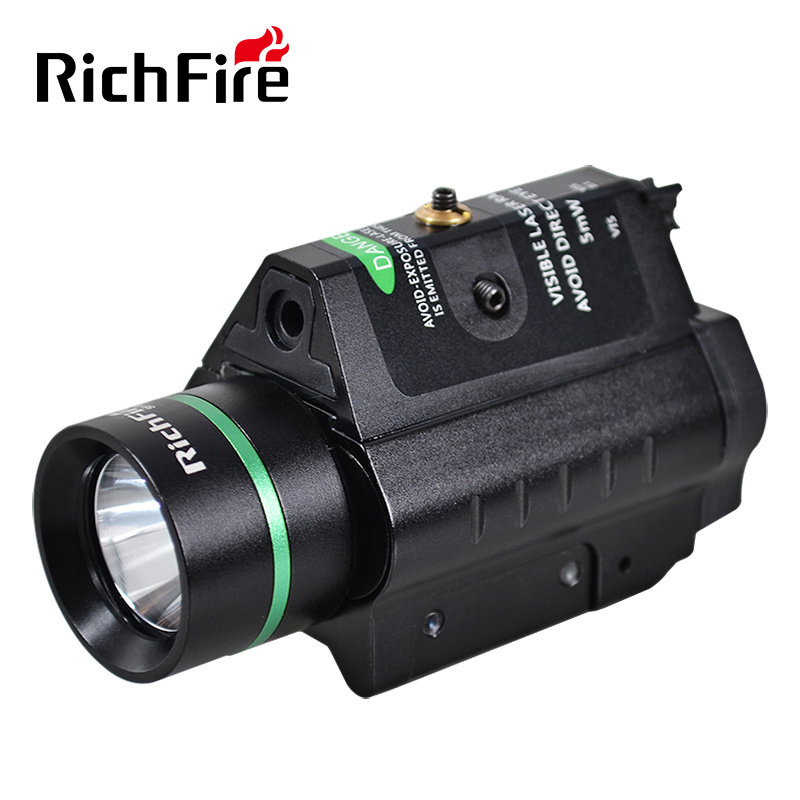 RichFire  Logo engrave green helmet led tactical laser pointers flashlight combo