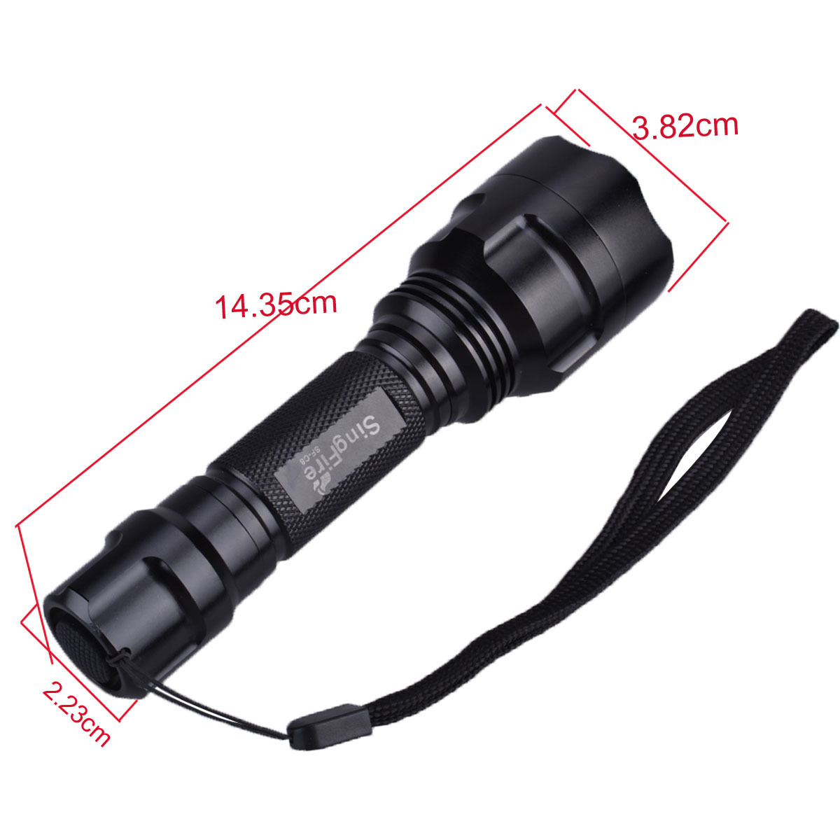 Aluminum 1000 Lumen 10W Rechargeable flashlight for outdoor red light C8 Flashlight