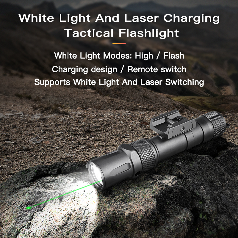 RichFire 21700 rechargeable USB DC charge tactical laser combo flashlight