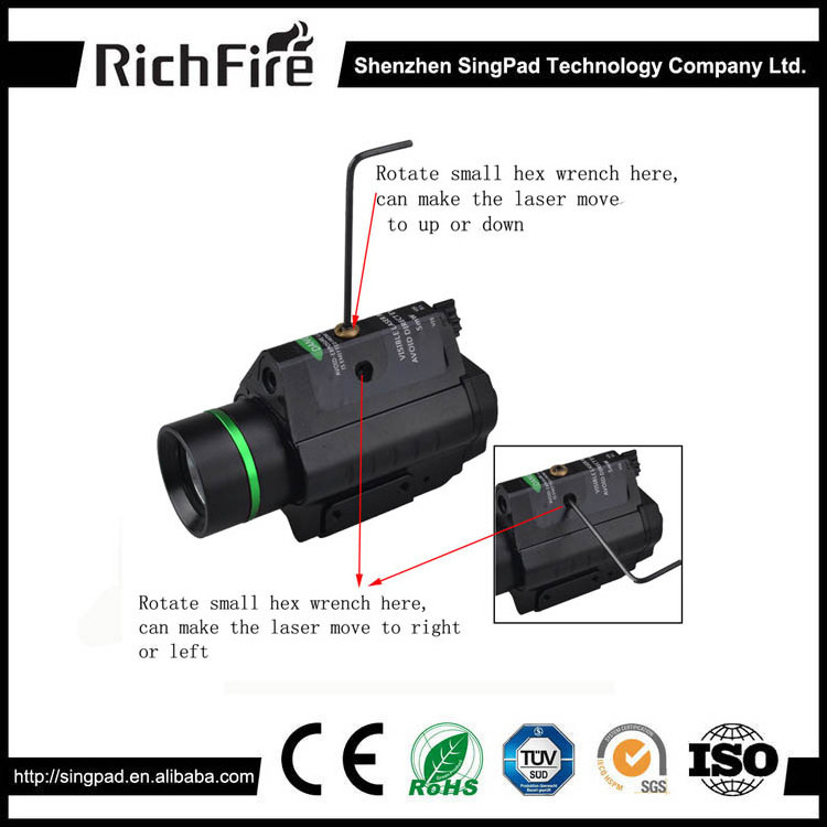 RichFire  Logo engrave green helmet led tactical laser pointers flashlight combo