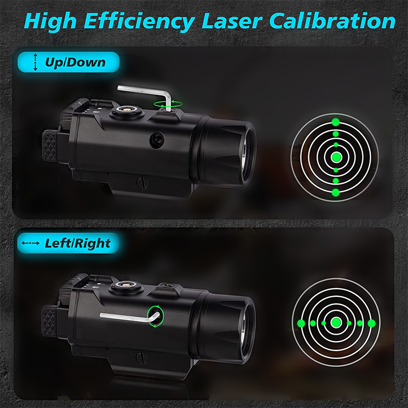 High Lumens 1500lm Tactical Outdoor Adjustable Mount LED Light and Green Laser Flashlight