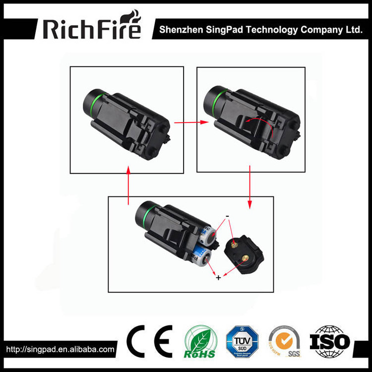 RichFire  Logo engrave green helmet led tactical laser pointers flashlight combo