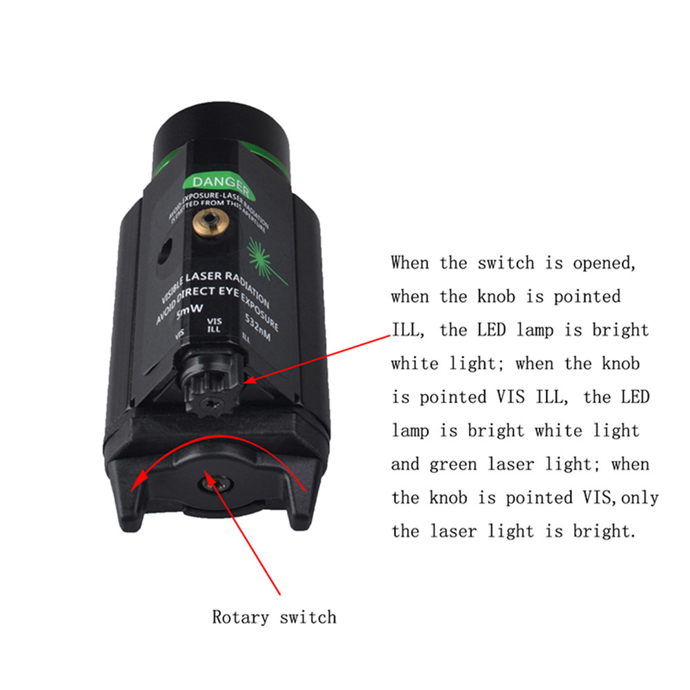 Best tactical red green light led 300lm green laser light combo pointer