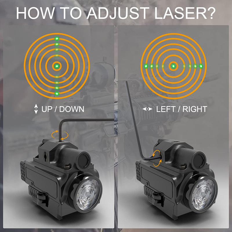 Tactical Red Laser Beam Combo with 800lm Flashlight Rechargeable Battery