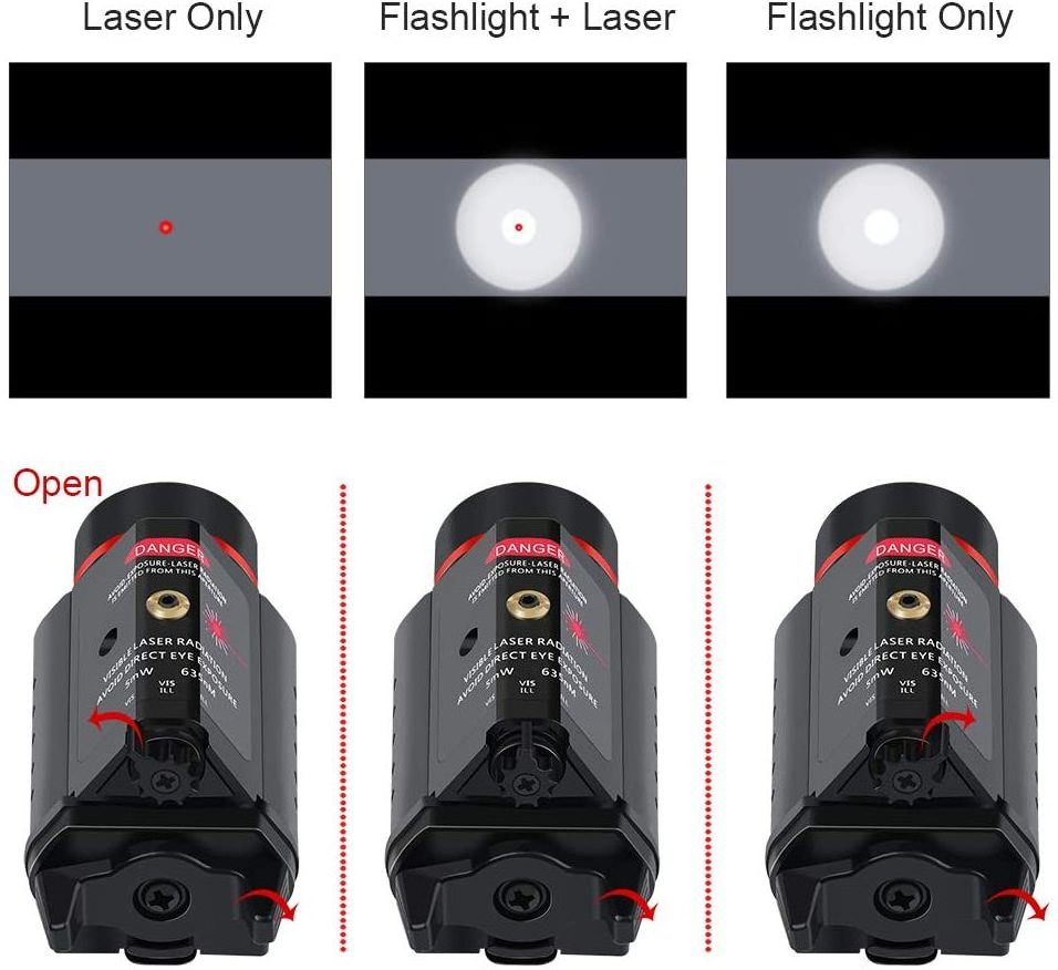 Outdoor Laser Light LED 2 in 1 Tactical Combo light Red Green Laser flashlight and laser