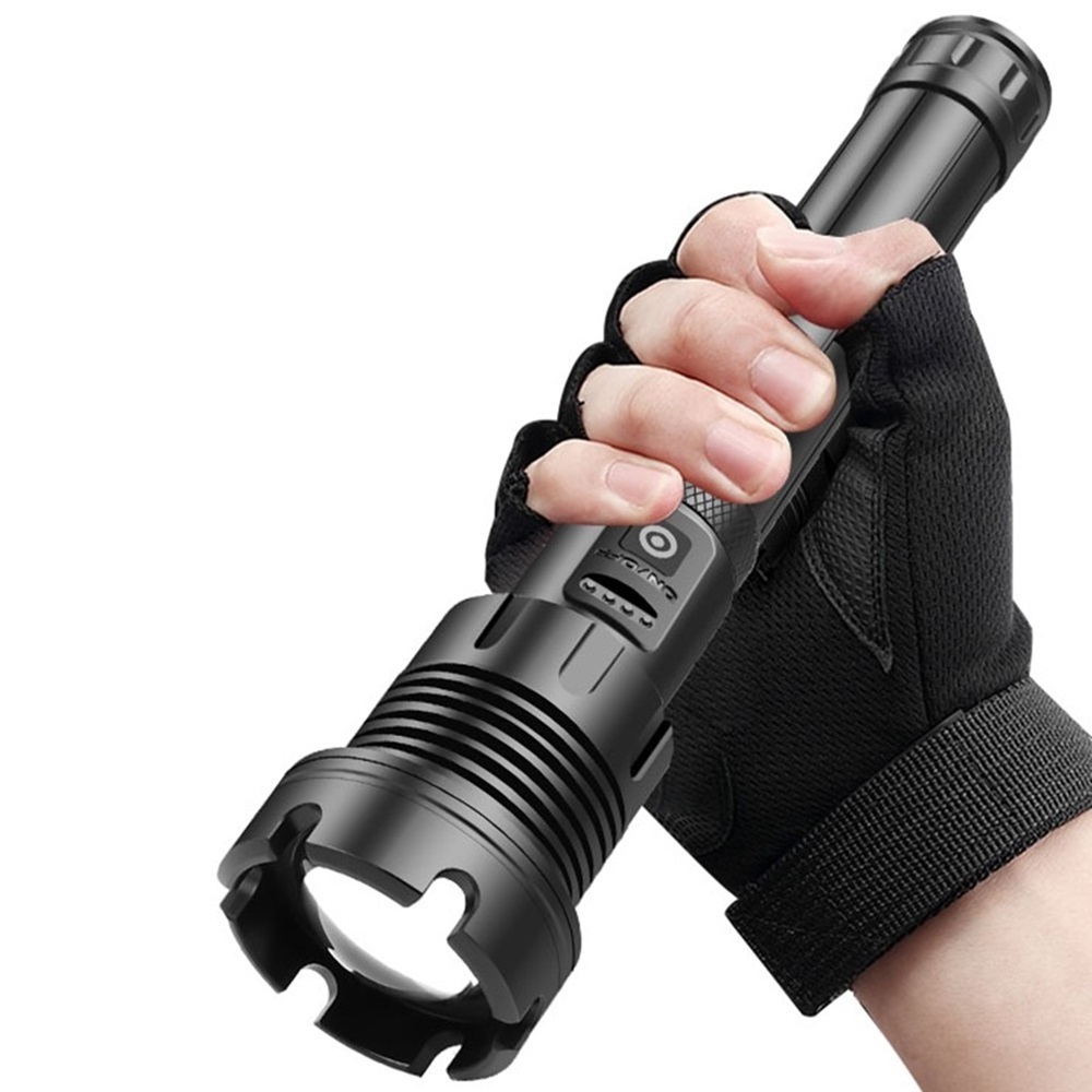 XHP90 Flashlight 2500 Lumens Zoomable Power Display USB Rechargeable Powerful Flashlight Super Bright LED Torch for Hiking