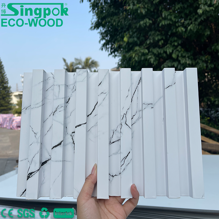 Singpok WPC Wall Indoor Panel Slat Partition PVC Ceiling Wood Wall Panels interior Decor WPC Louver Wall Panels