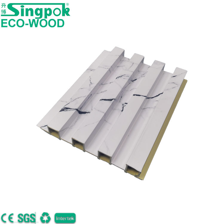 Singpok WPC Wall Indoor Panel Slat Partition PVC Ceiling Wood Wall Panels interior Decor WPC Louver Wall Panels