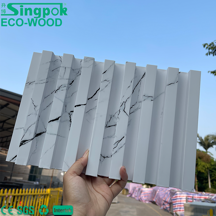 Singpok WPC Wall Indoor Panel Slat Partition PVC Ceiling Wood Wall Panels interior Decor WPC Louver Wall Panels