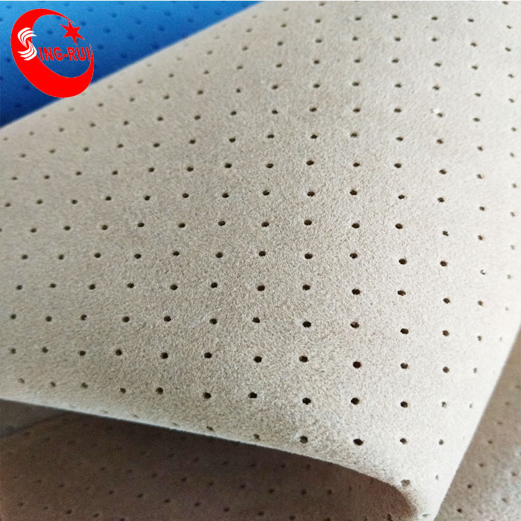 Cuerina Sintetica Para Calzado Punching Pu Flock Synthetic Leather Material For Shoes