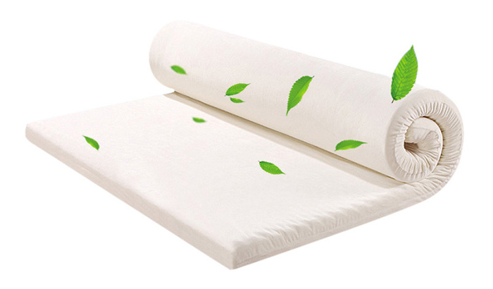 Quiet Hypoallergenic Breathable Thickened 100 Latex Foam Bed Mattress Topper with Bamboo Cover