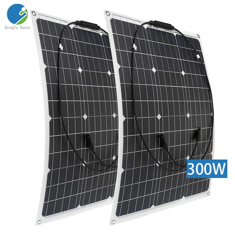 Singfo Solar Semi Flexible Solar Panels 50W 100W 150W 200W 300W 400W Portable Mono PV Panels