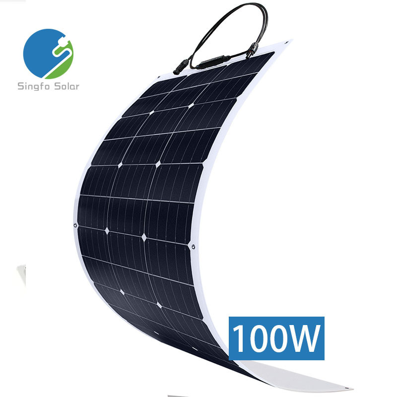 Singfo Solar Semi Flexible Solar Panels 50W 100W 150W 200W 300W 400W Portable Mono PV Panels