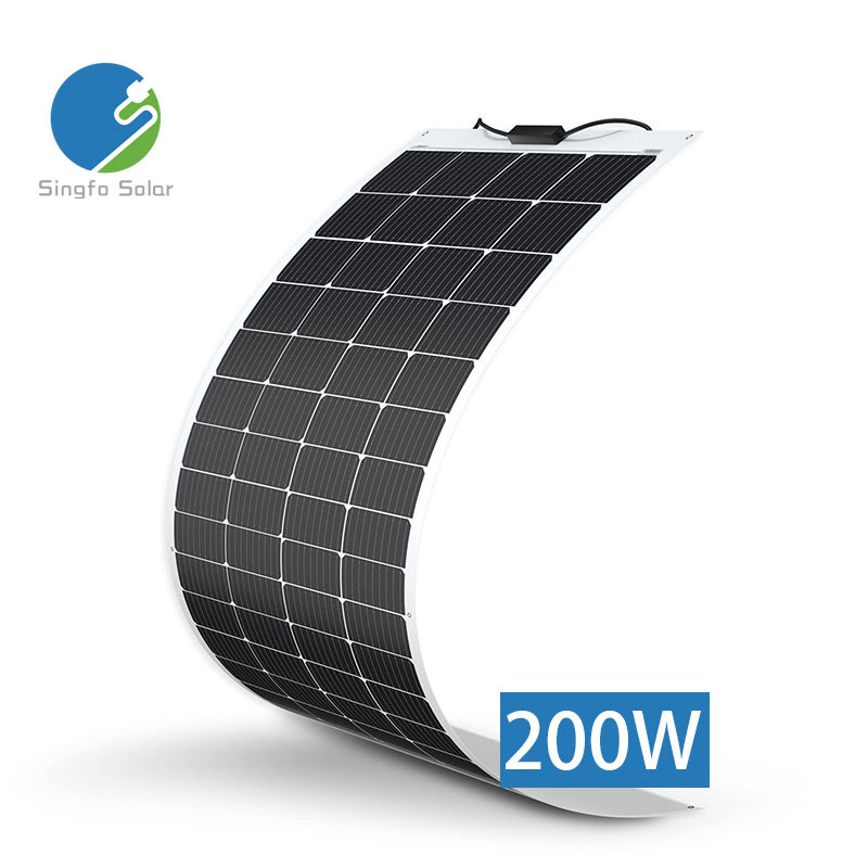 Singfo Solar Module 200 Watt PV Modules High Bend Solar Flexible Panels Solar Panel Flexible Solar Cell