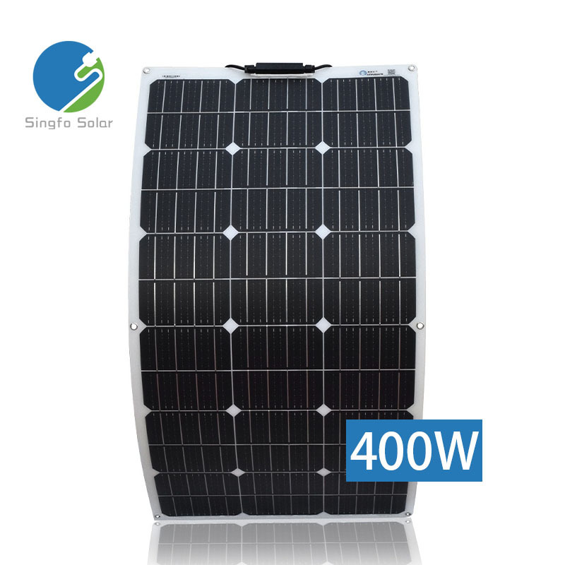 Singfo Solar 410W Mono Outdoor Portable Universal Flexible Solar Panel 30V for Roof Ground House Balcony