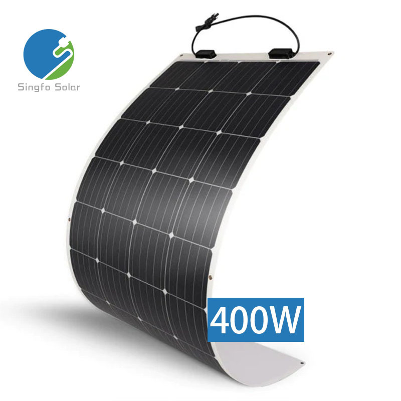 Singfo Solar 410W Mono Outdoor Portable Universal Flexible Solar Panel 30V for Roof Ground House Balcony