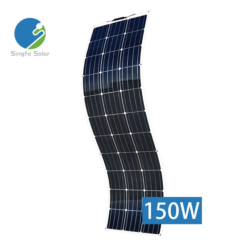 Singfo Solar Small Power Portable 18V 50W 100W 150W Semi Flexible Solar Panel Charger For Battery Charging