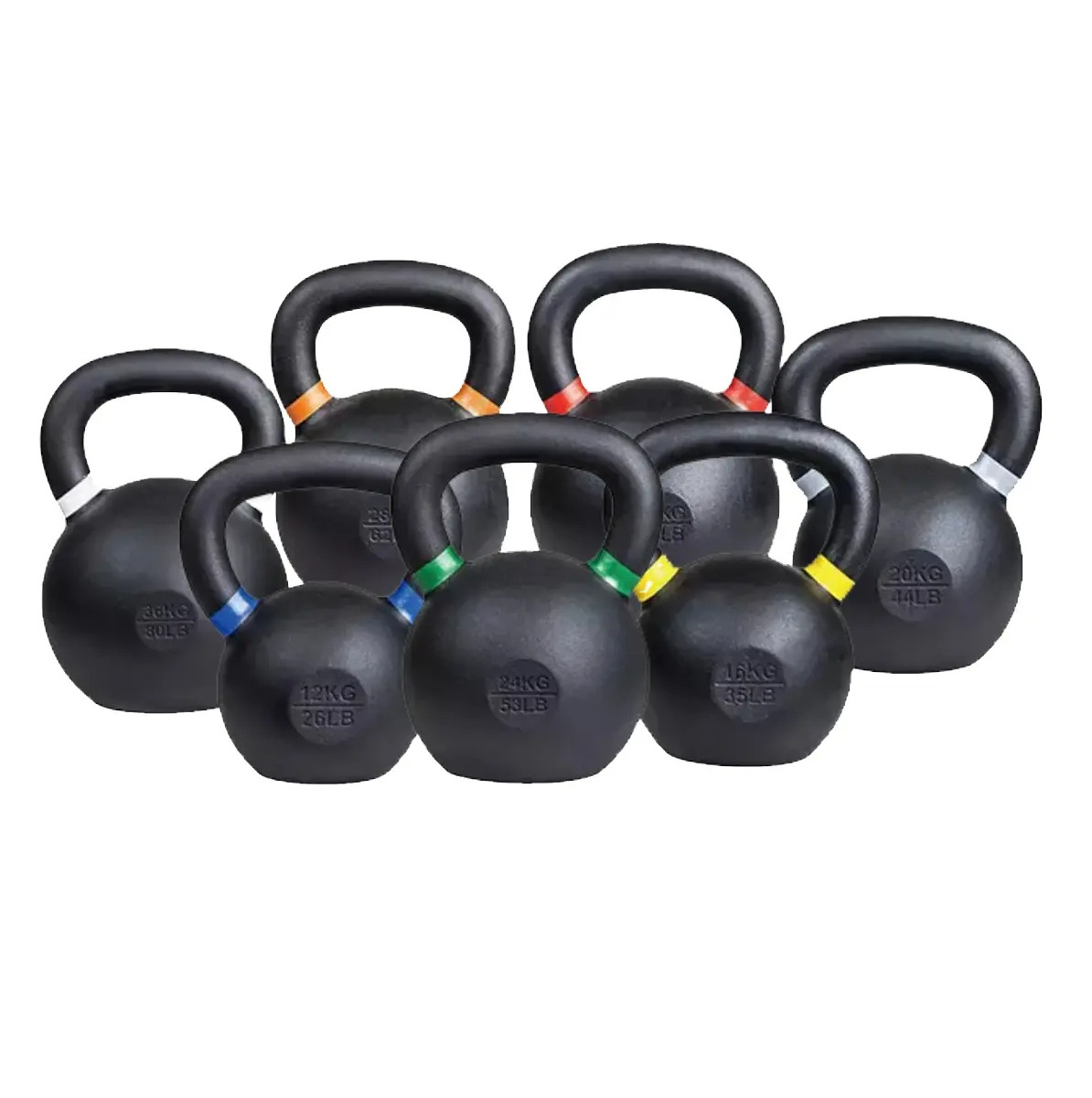 Wholesale Powder Coated Kettlebell Weights with Wide Handles Flat Bottoms Adjustable Cast Iron Kettlebells for Strength