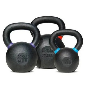 Wholesale Powder Coated Kettlebell Weights with Wide Handles Flat Bottoms Adjustable Cast Iron Kettlebells for Strength