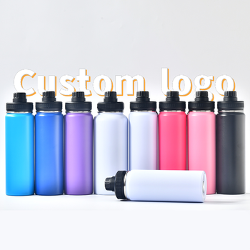 Custom soft touch rubber paint 22oz 500ml Insulated vacuum flask thermal double wall stainless steel gym sport water bottle