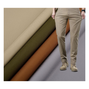 China factory direct sales cotton carbon peach stretch spandex twill fabric for men's pants and trousers