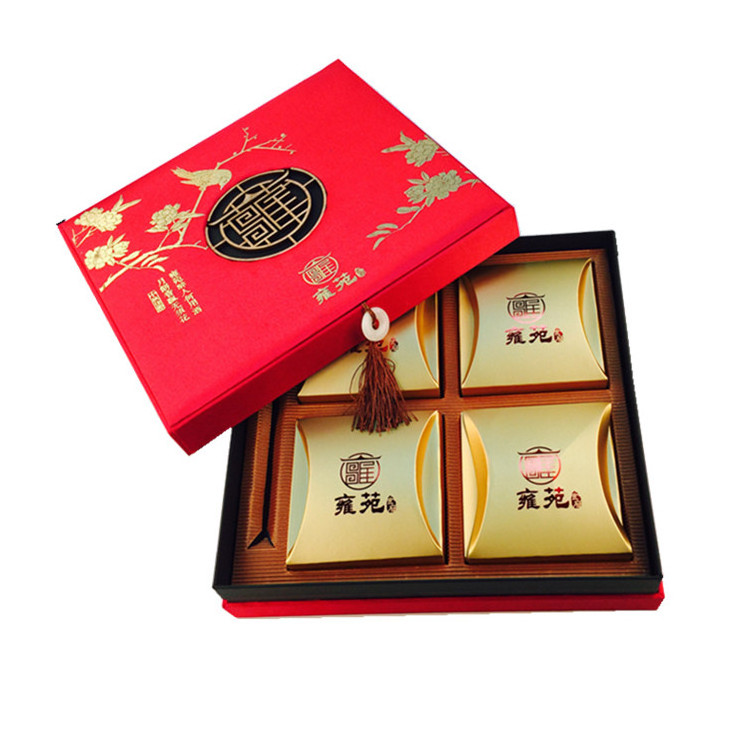 Customized Logo Design Gift Luxury Moon Cake Paper Box Color Mooncake Packaging Rigid Box For Mid-Autumn Festival