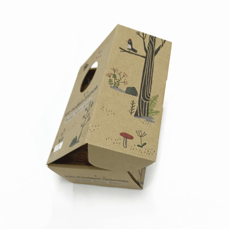 Custom Logo Stuff Kraft Paper Box Printing Color Art Paper PVC Window Toy Doll Gift Packaging Box