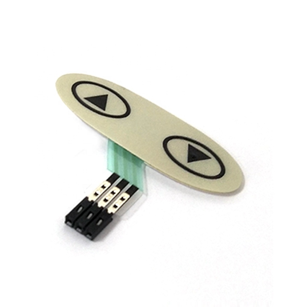 Flat Non-tactile Two Push Button Membrane Switch with Pin Connector