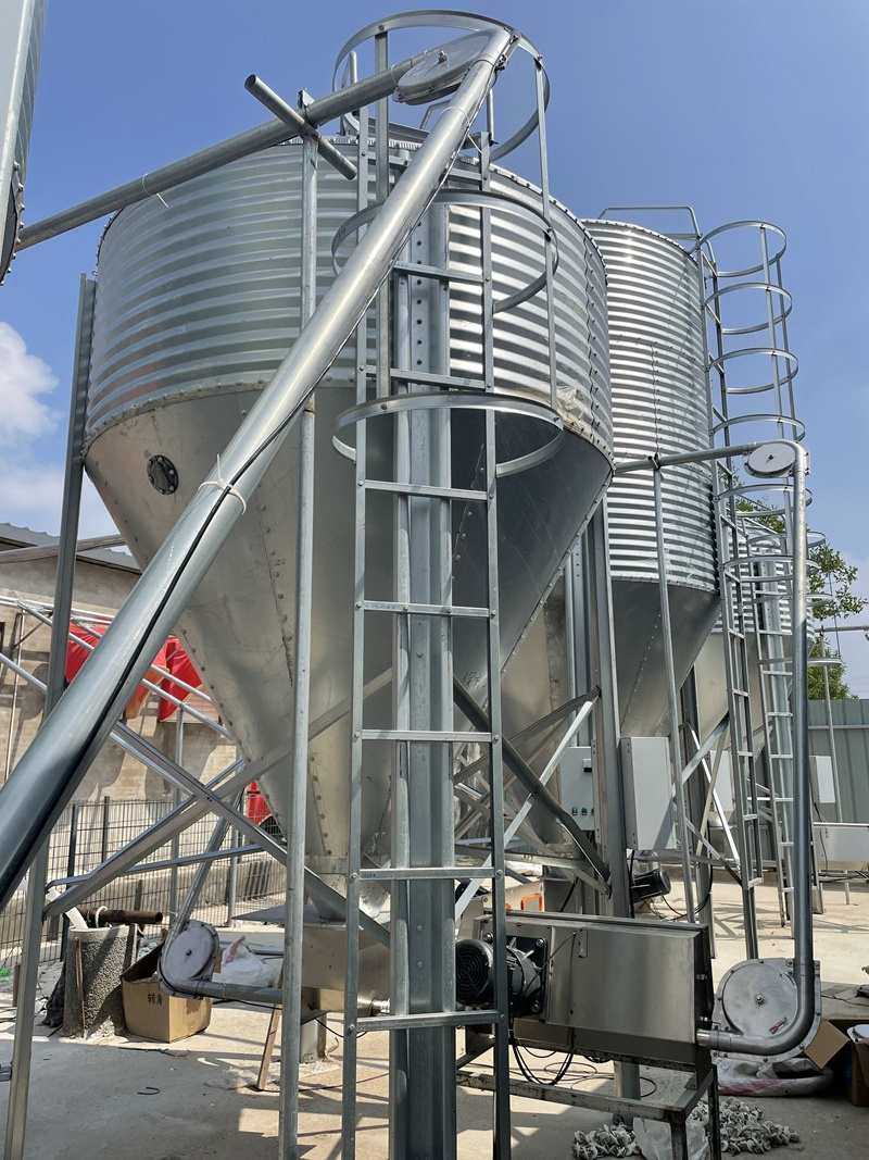 Automatic Feeding System Poultry Farming Grain Silo For Chicken Feed Storage Bins