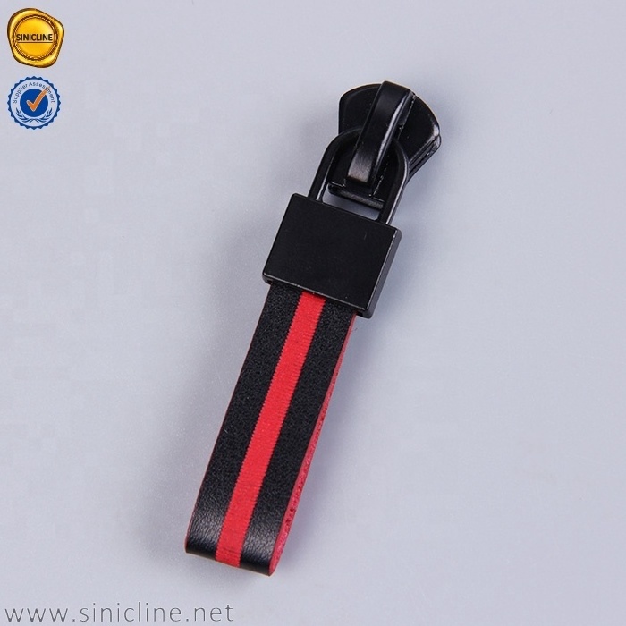 Sinicline matt black background plastic zipper slider auto lock zip puller