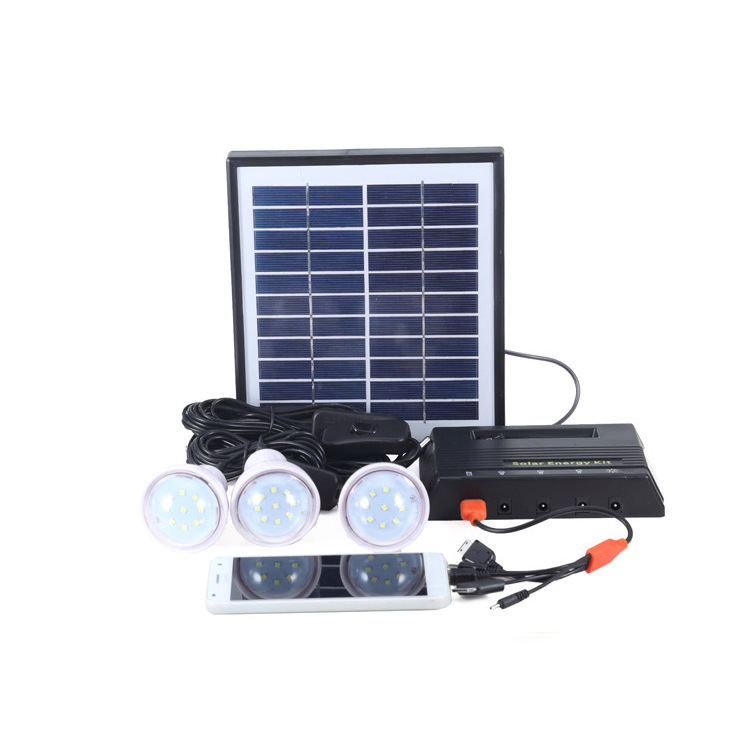 Outdoor Solar Camping Lantern System Kit Solar Power Panel Portable 3 Bulbs Outdoor Emergency Light