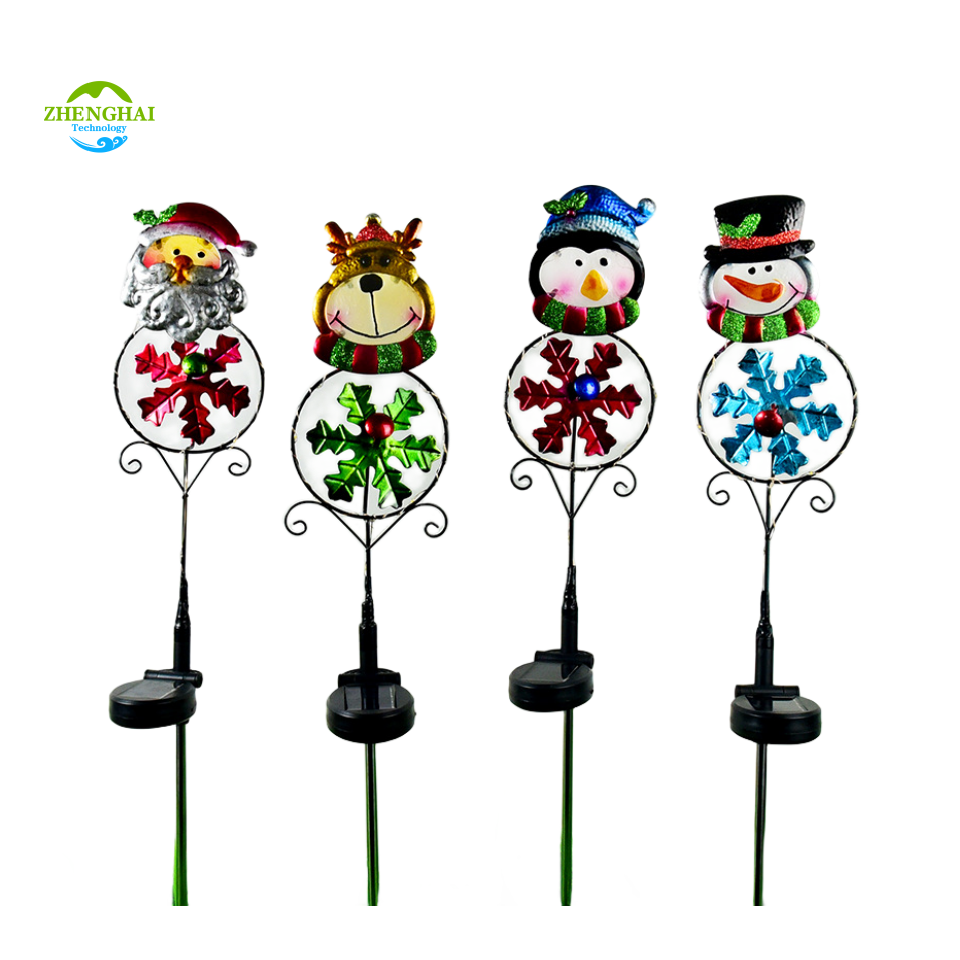 Holiday LED Christmas Decorative outdoor lawn snowflake light solar garden pathway stake lights for lawn patio yard walkway