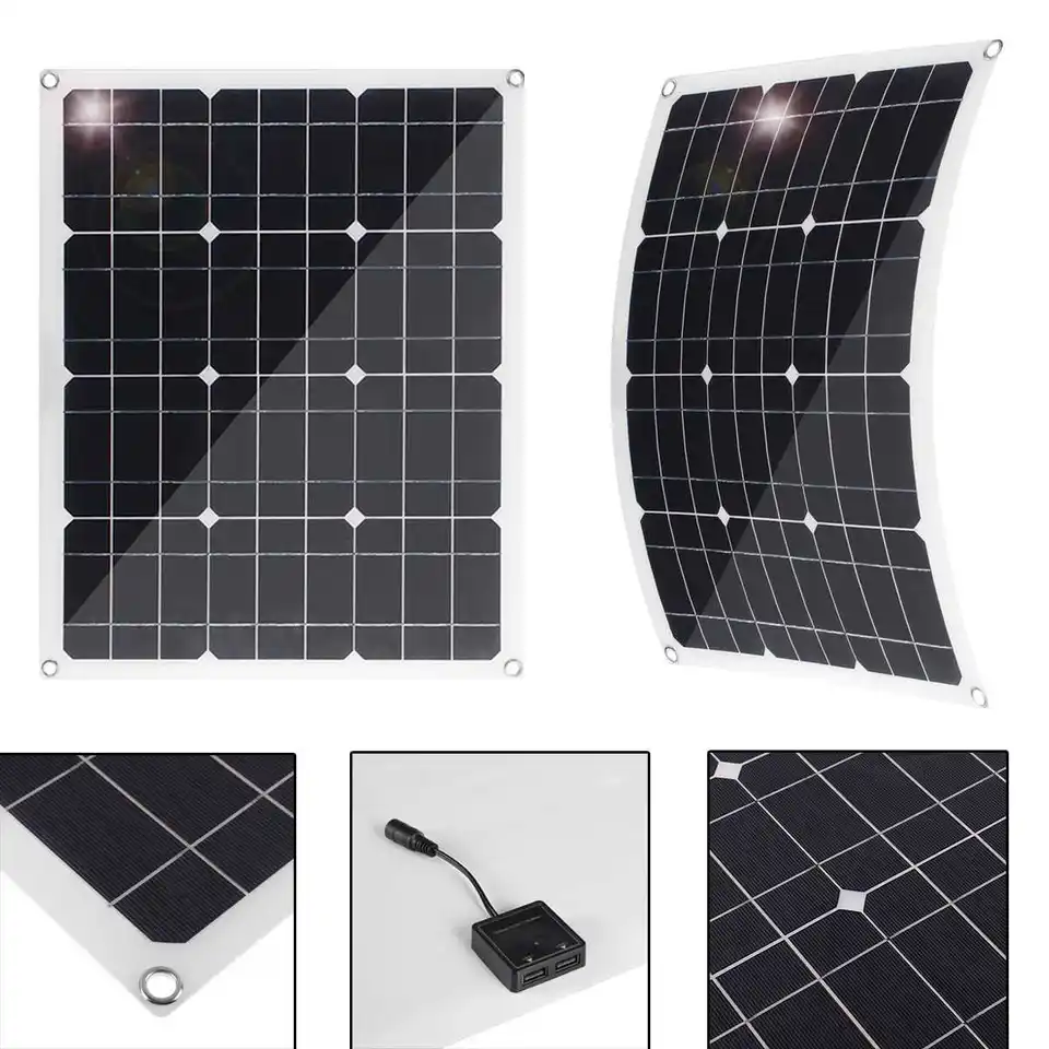 80W Mono Silicon Solar Panel Charger Photovoltaic Solar System flexible Tiktok RV Car power supply with 60A Controller