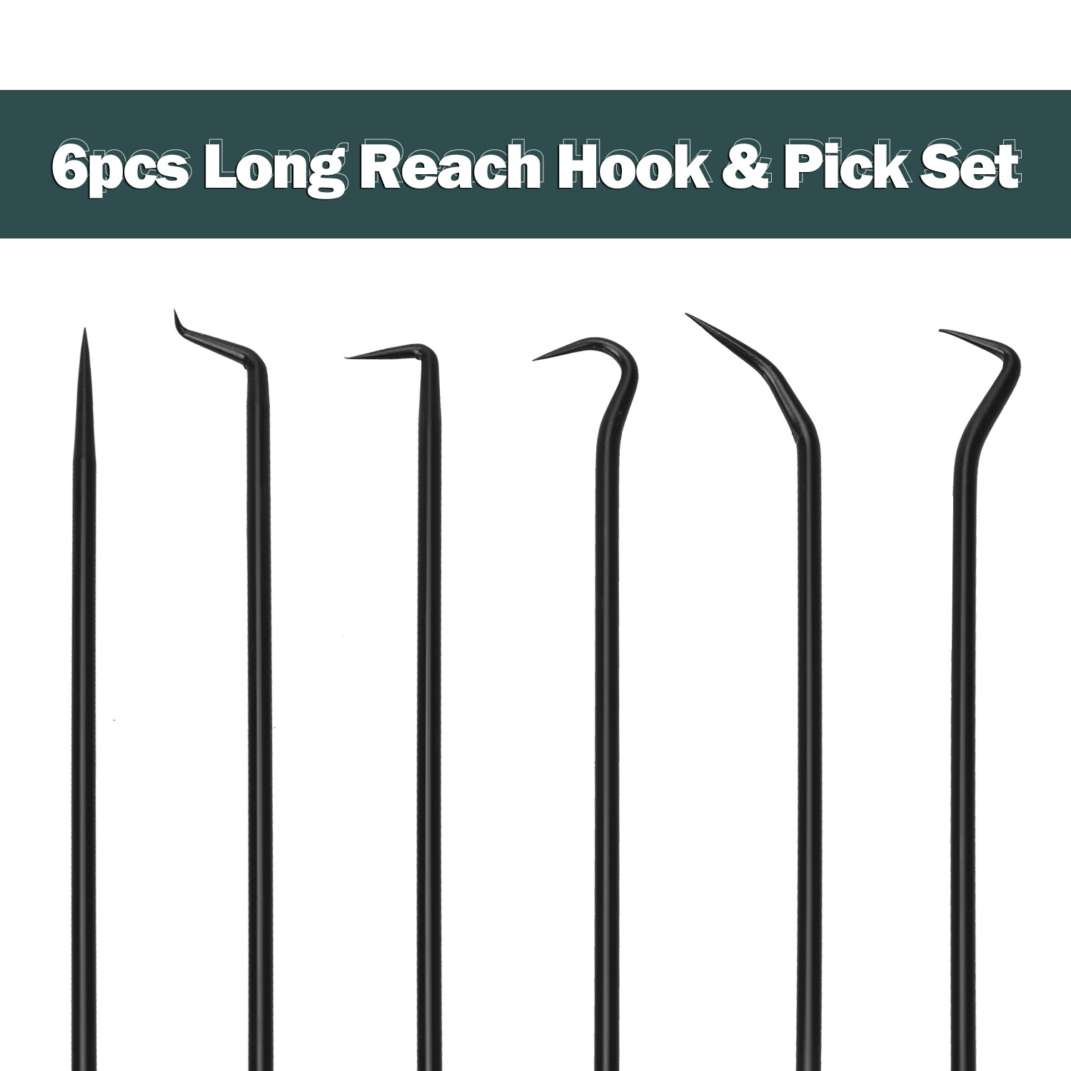 6pc Extra Long Pick Hook O Ring Seal Pliers Removal Tool Set