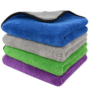 Low Price 720 gsm 16 x 16 Dual Layer Superdry Dry Car Towel Long Pile Plush  Microfiber Towel Car Quick Wash Drying Cloth