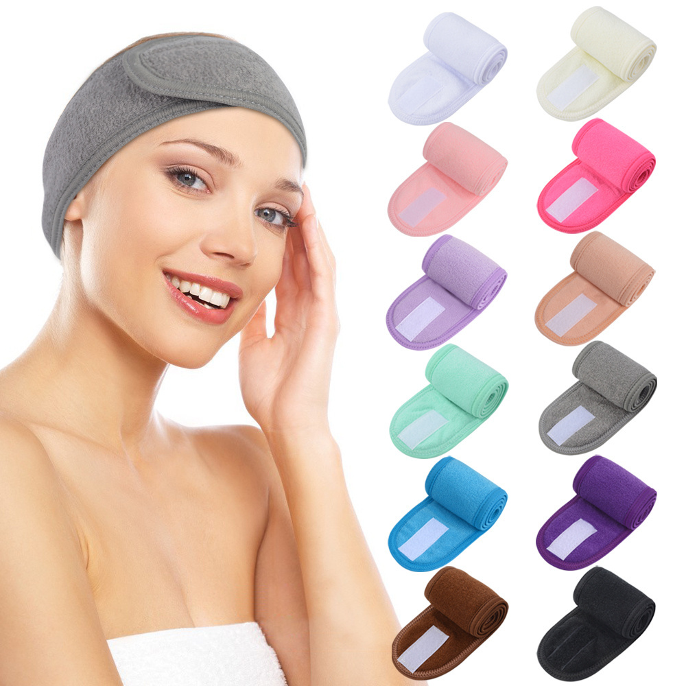 Custom Logo Makeup Spa Hairband With Magic Tape Beauty Headband