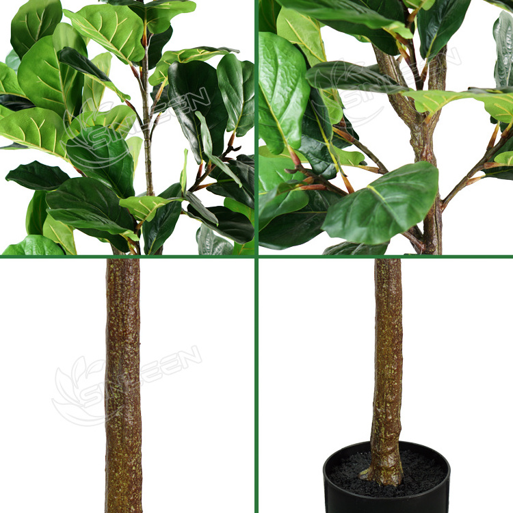 Figs  Leaf Artificial Lyrata Large Fake Plants Fig Home Decor Ficus Plant Realistic Faux Fiddle Tree