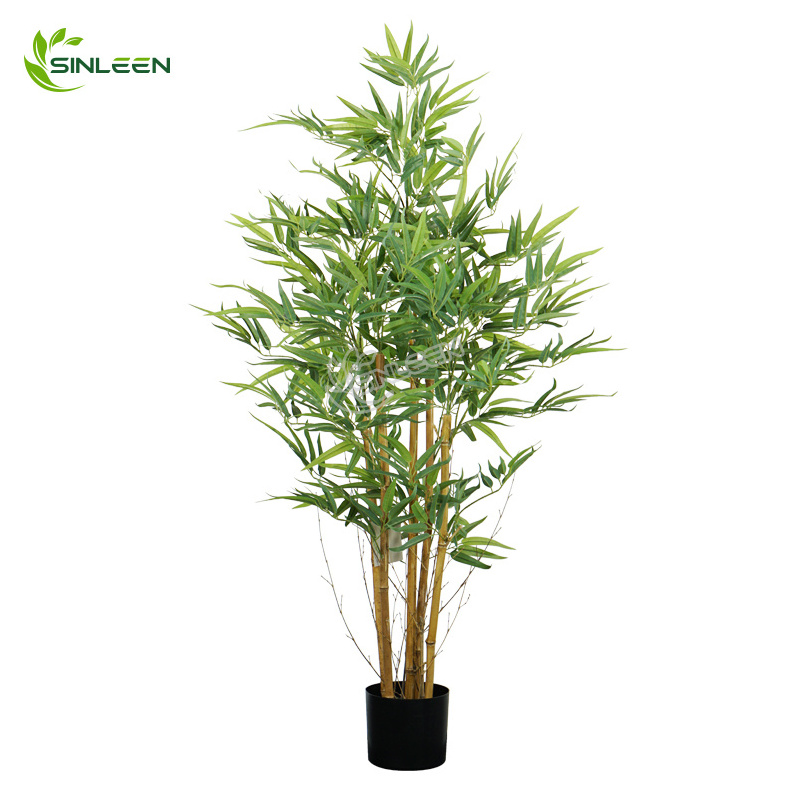 Tree Artificial Outdoor Fake Bambo Chinese Lucky Realistic Faux Simulated Green Potted Bamboo Plant