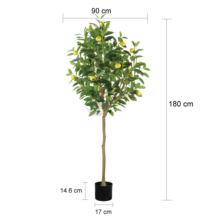 Plant 6Ft Office Eco Friendly Fake Room Decor Bonsai Decoration Faux Fruit Green Artificial Lemon Tree