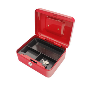 Hot Sale Portable Durable Metal Cash Box Money Safe Box Cash Drawer 8 Inch Cash Box With key Lock