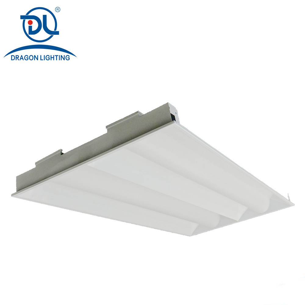 80W Metal Shell Recessed Light LED 2X4 Troffer Fixture With Diffuser