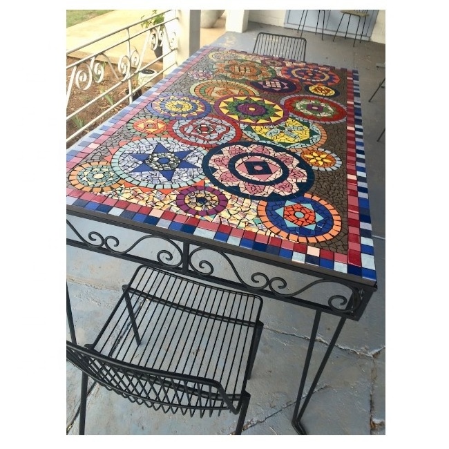 DIY glass mosaic table top