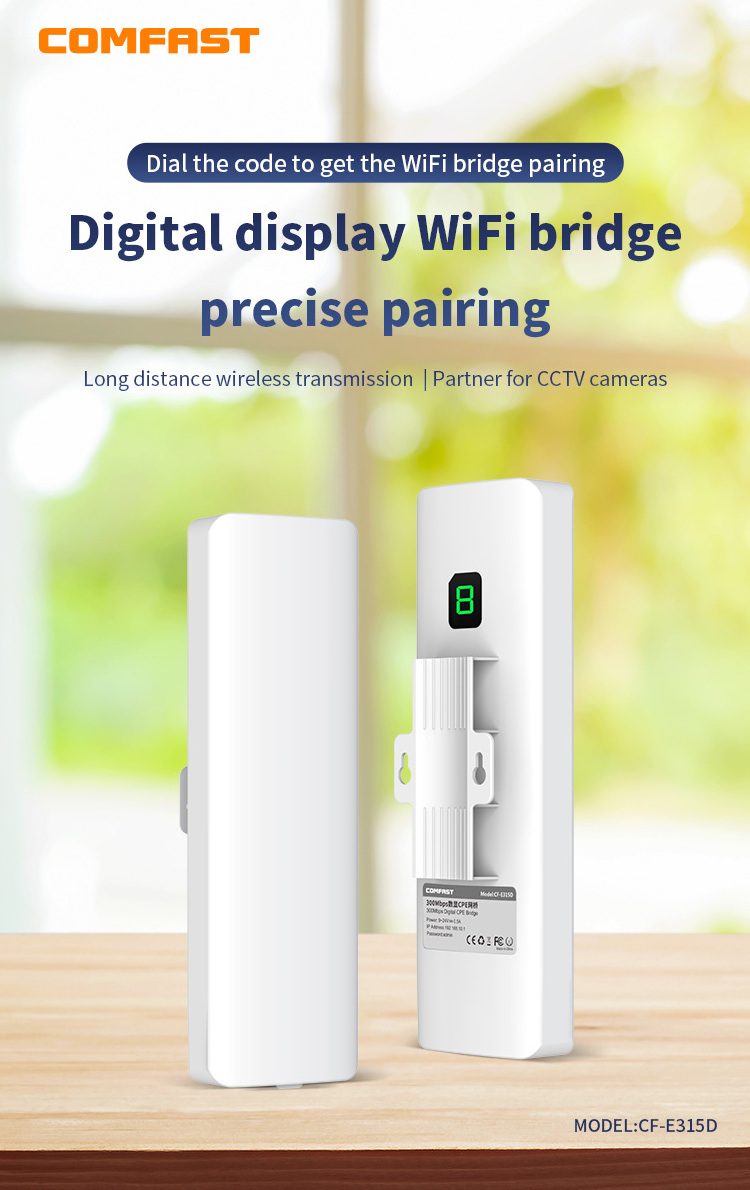 2.4GHz 300Mbps Wireless Transmitter and Receiver for Wireless Long Range Data Communication WiFi Bridge Outdoor CPE CF-E315D