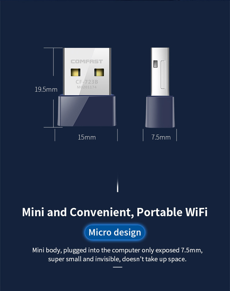 Comfast 802.11n 150Mbps Nano Wireless Bluetooth 2 in 1 USB Dongle BT4.0 WiFi Adapter CF-723B V2