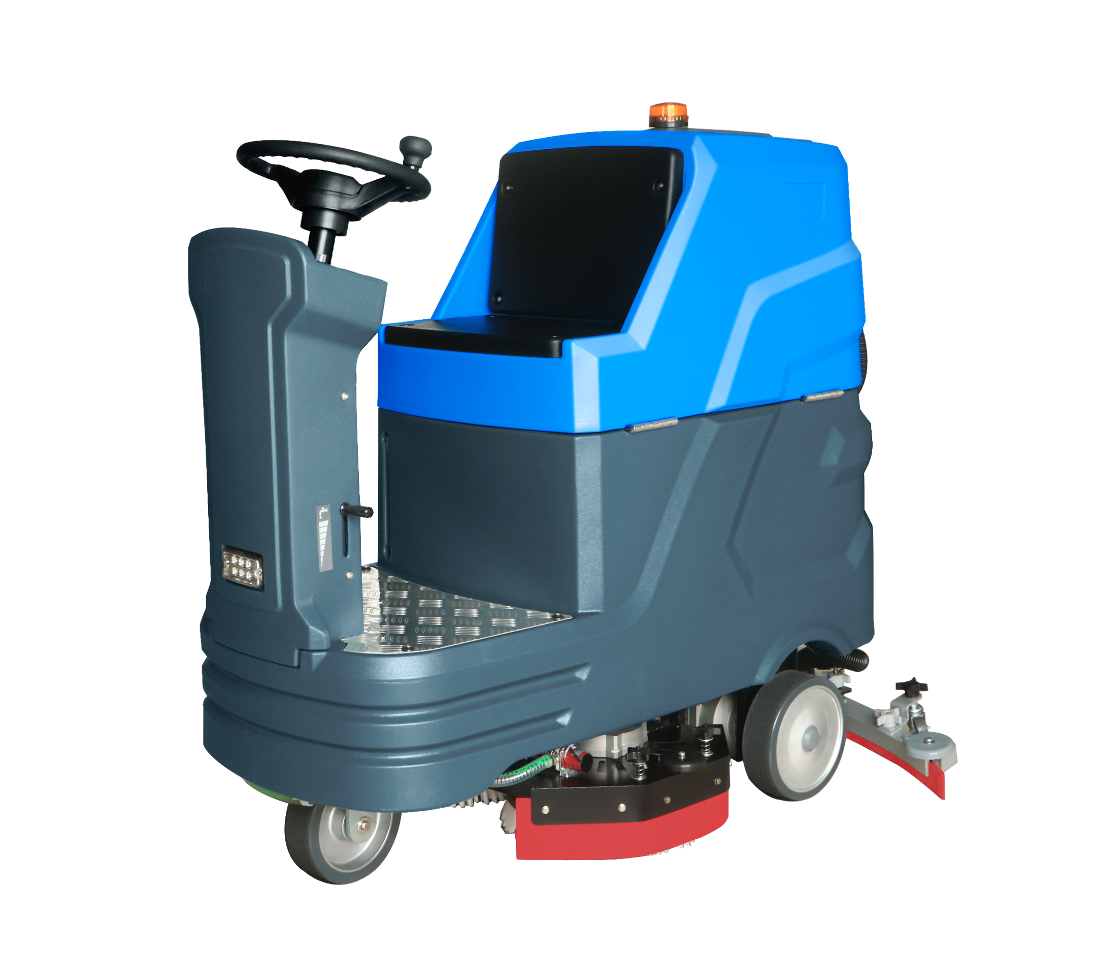 X80 Electric Ride-On Floor Scrubber Machine Mini Industrial Washer with Double Brushes and PLC Motor Core Components